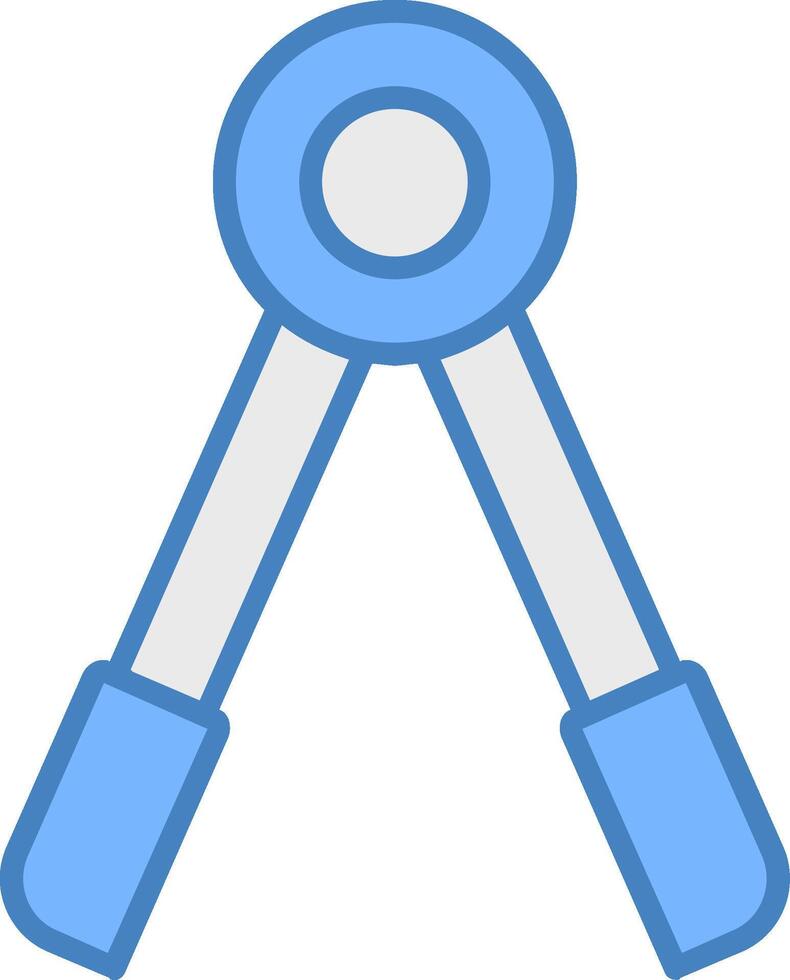 Tongs Line Filled Blue Icon vector