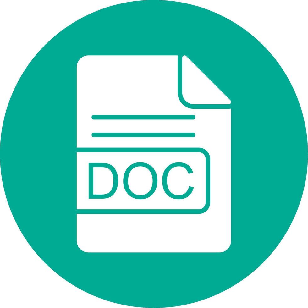 DOC File Format Multi Color Circle Icon vector