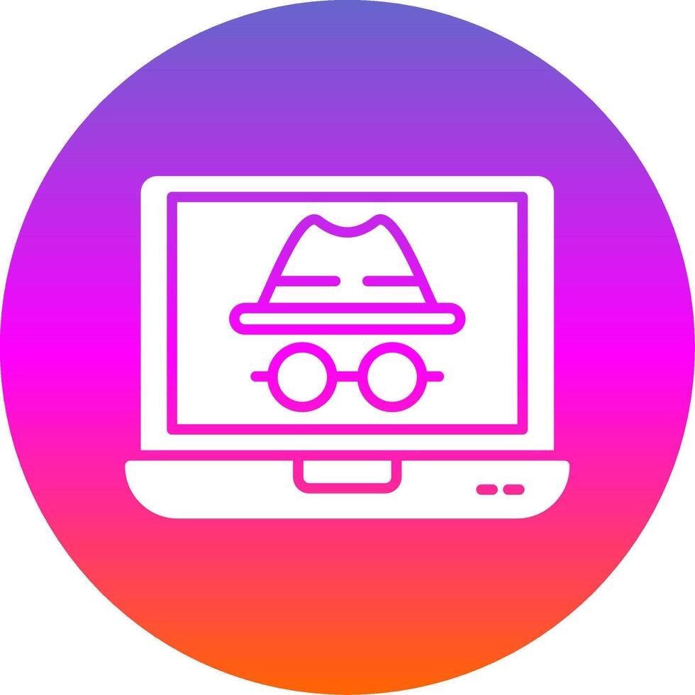Incognito Glyph Gradient Circle Icon Design vector