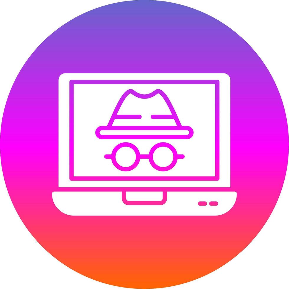 Incognito Glyph Gradient Circle Icon Design vector