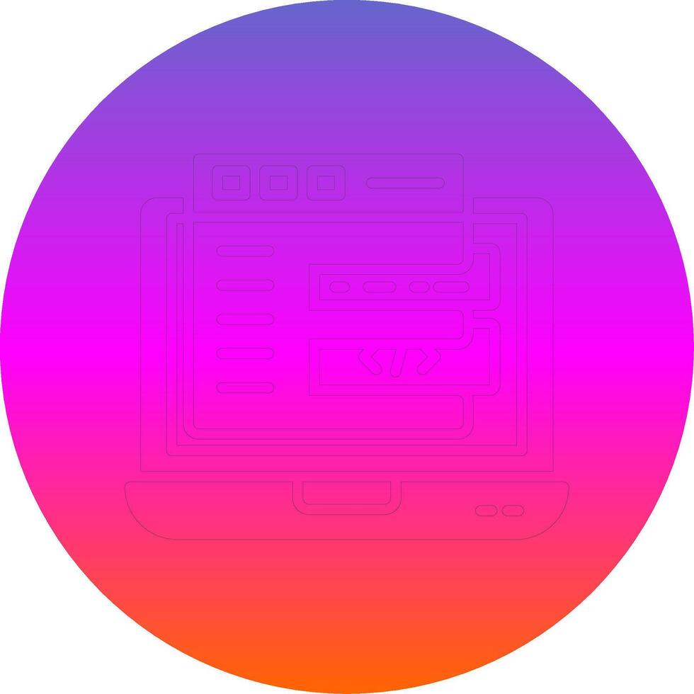 Code Glyph Gradient Circle Icon Design vector