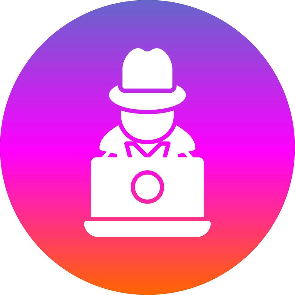 Hacker Glyph Gradient Circle Icon Design vector
