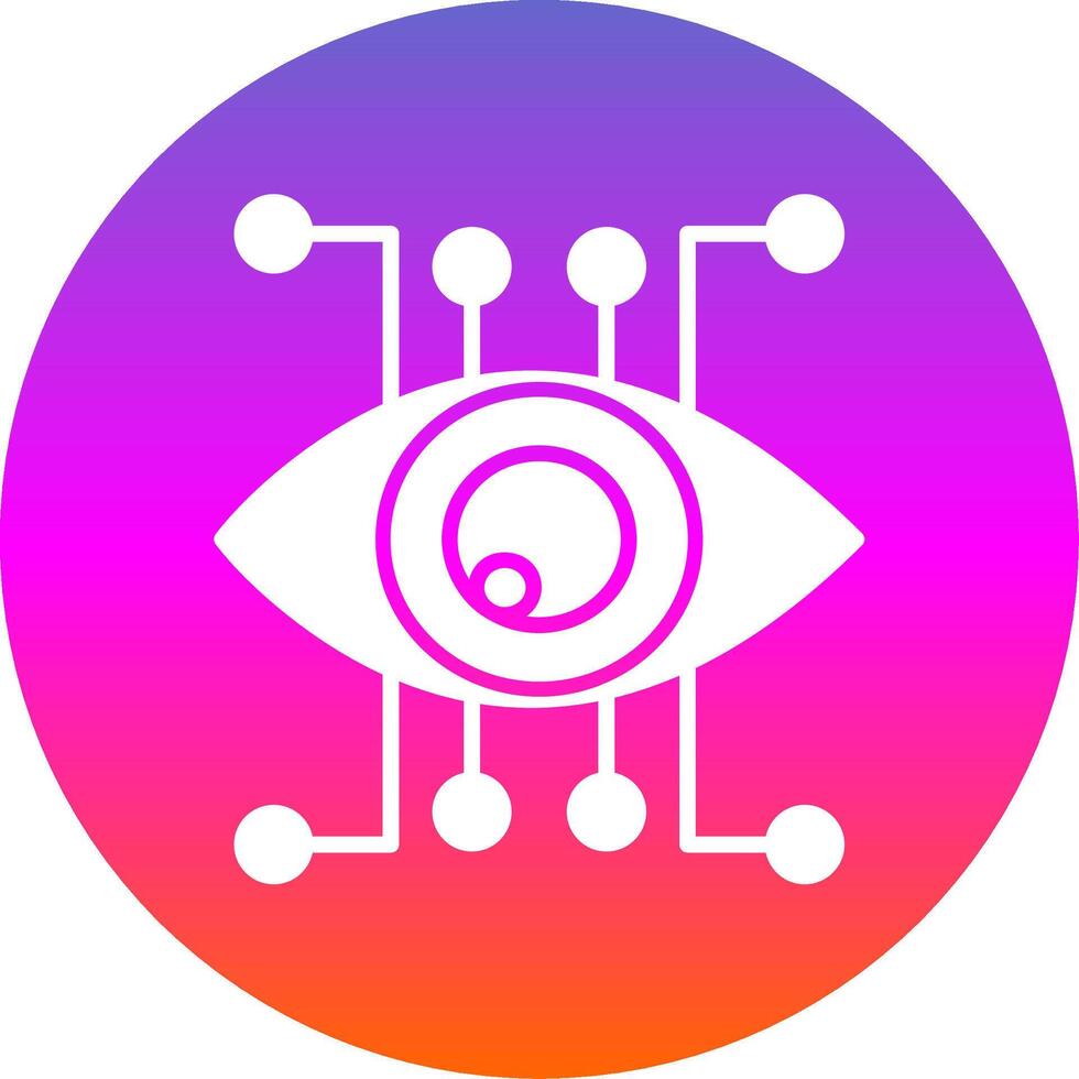 Eye Recognition Glyph Gradient Circle Icon Design vector