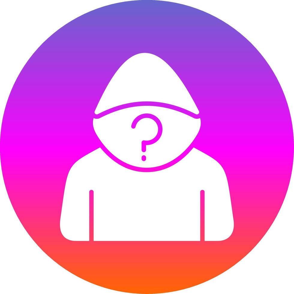Anonymity Glyph Gradient Circle Icon Design vector
