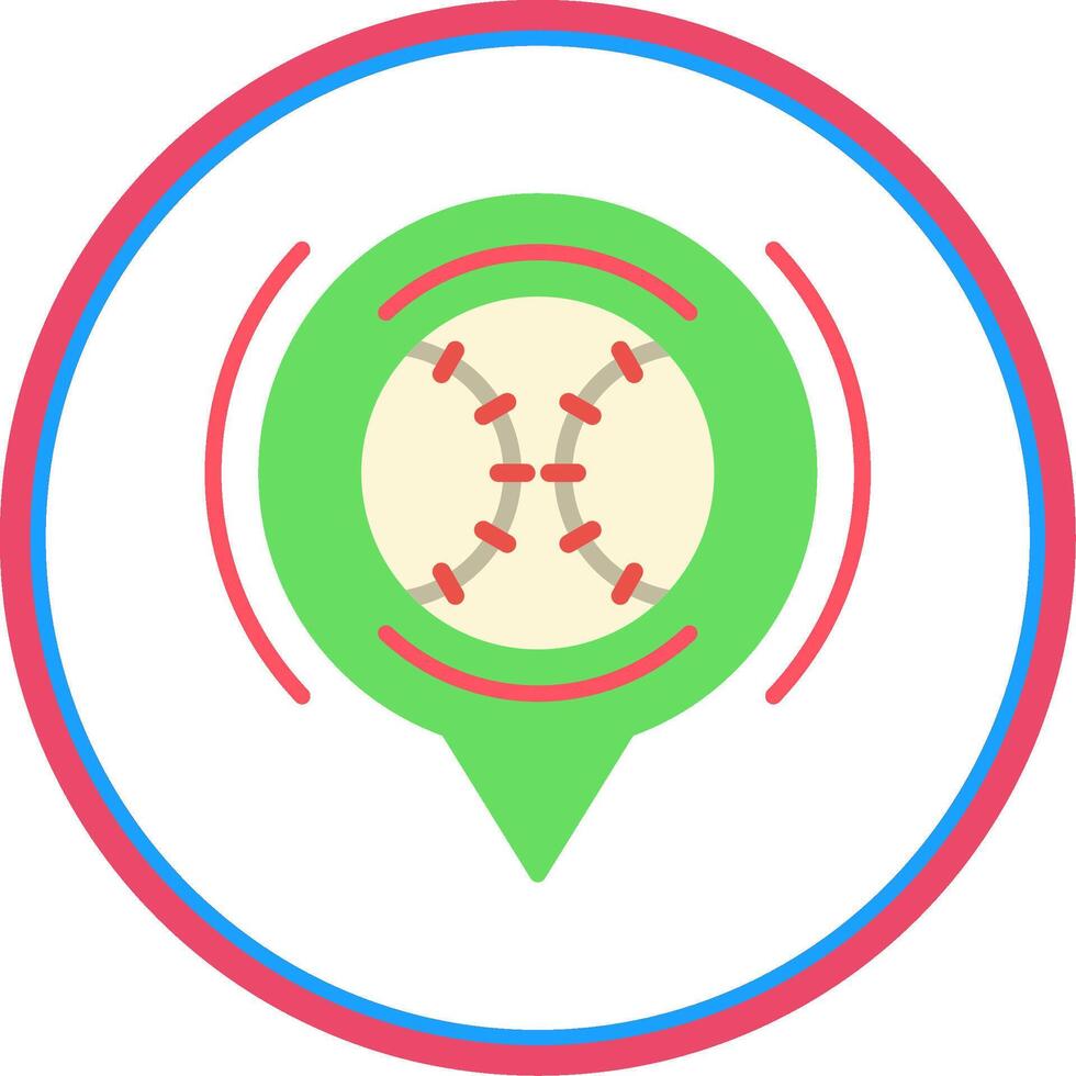 Baseball Flat Circle Icon vector