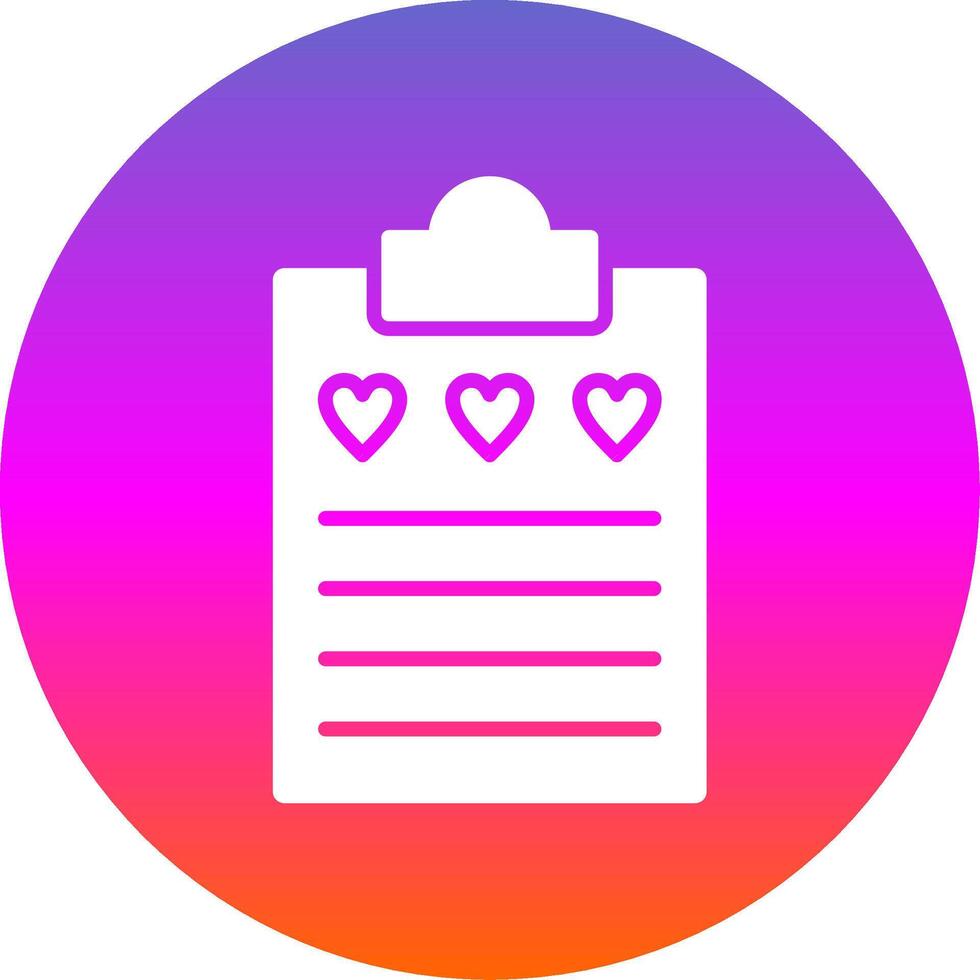 Wish List Glyph Gradient Circle Icon Design vector