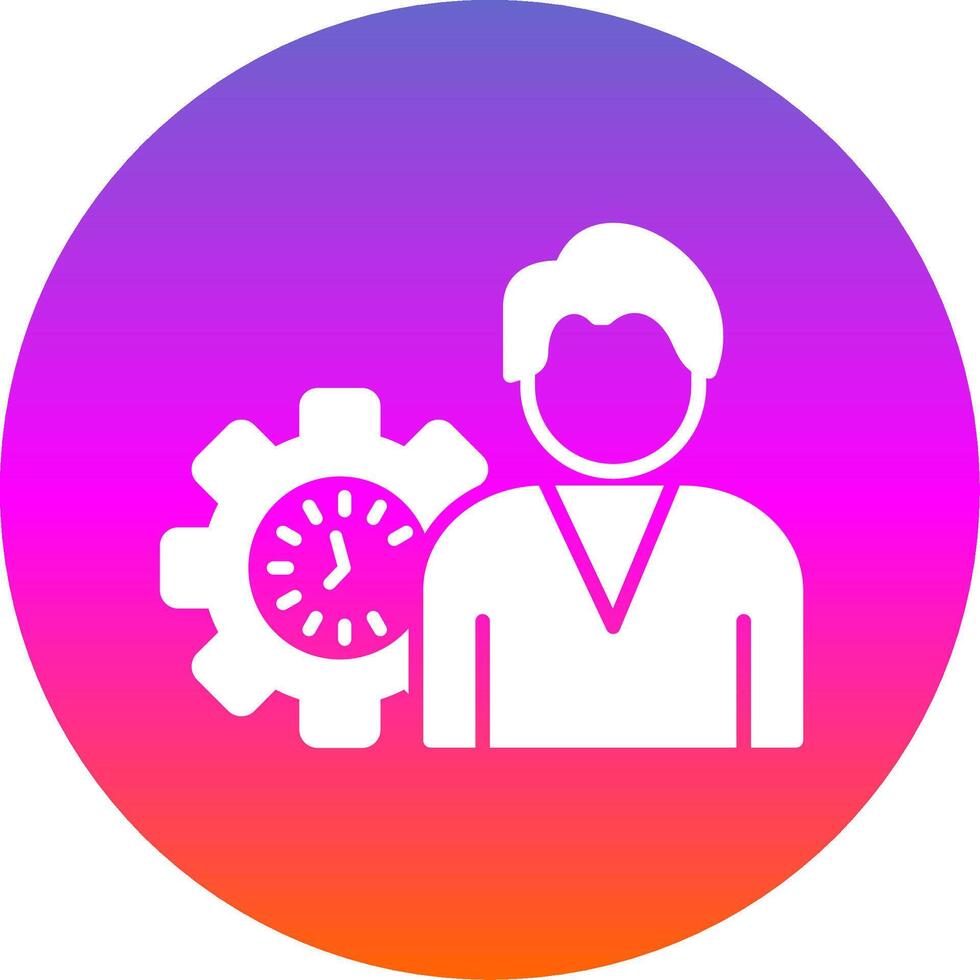 Working Hours Glyph Gradient Circle Icon Design vector