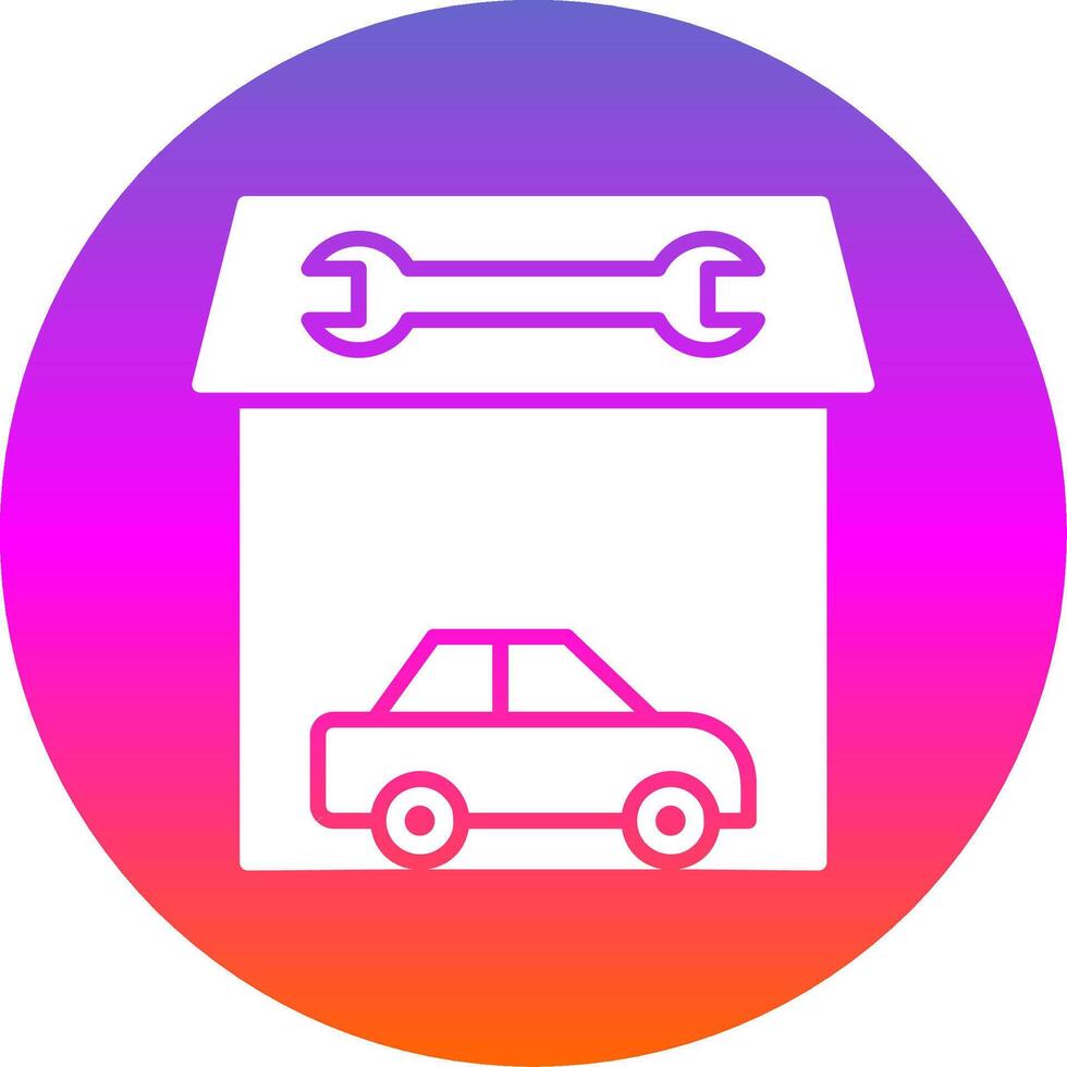 Garage Glyph Gradient Circle Icon Design vector