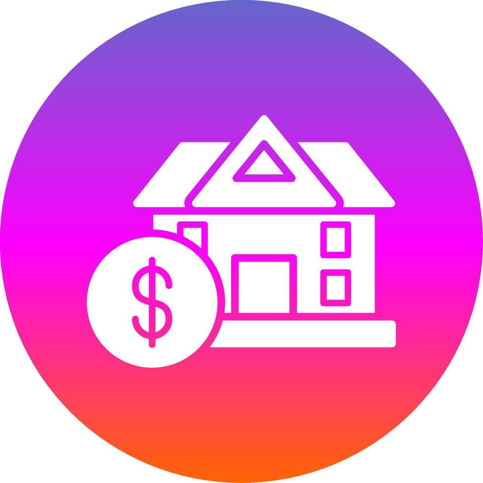 Home Value Glyph Gradient Circle Icon Design vector