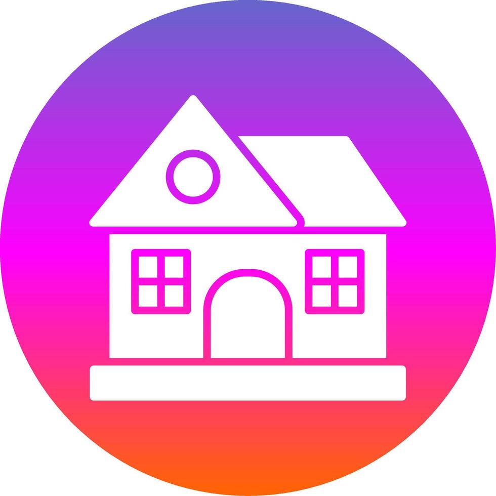 House Glyph Gradient Circle Icon Design vector