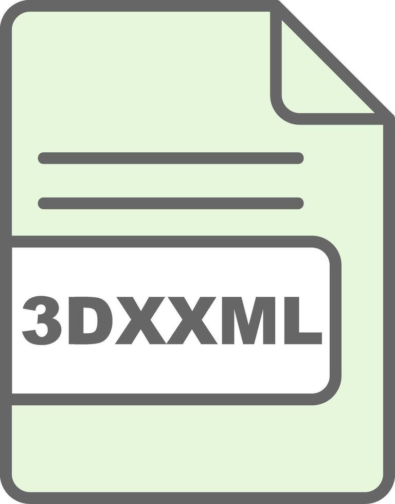 3DXXML File Format Fillay Icon Design vector