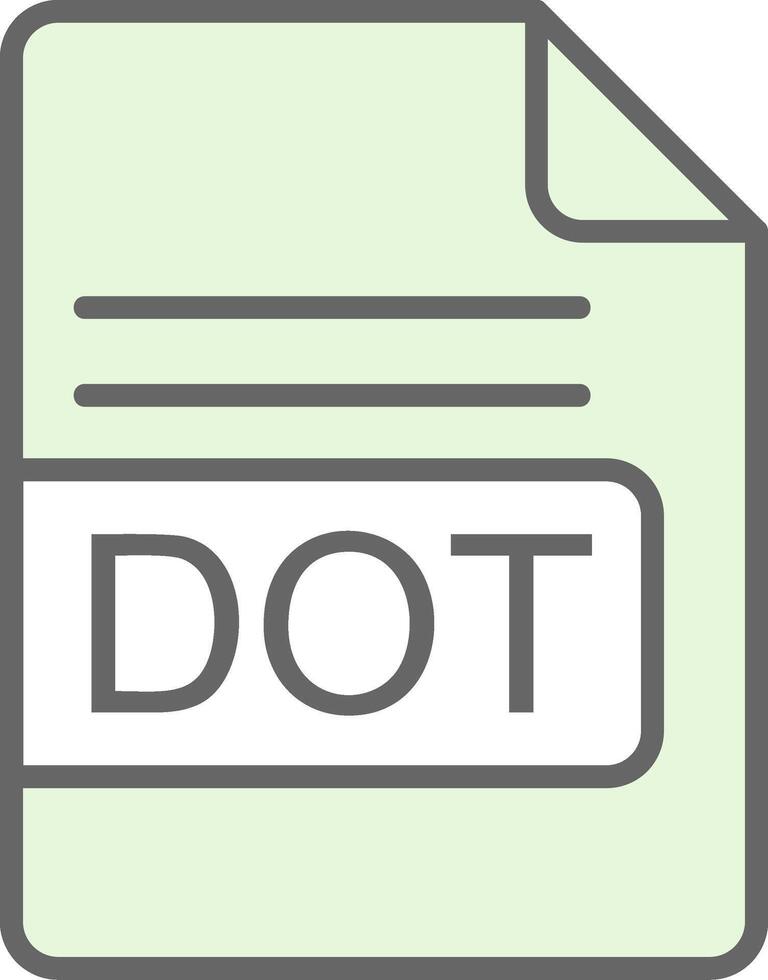 DOT File Format Fillay Icon Design vector