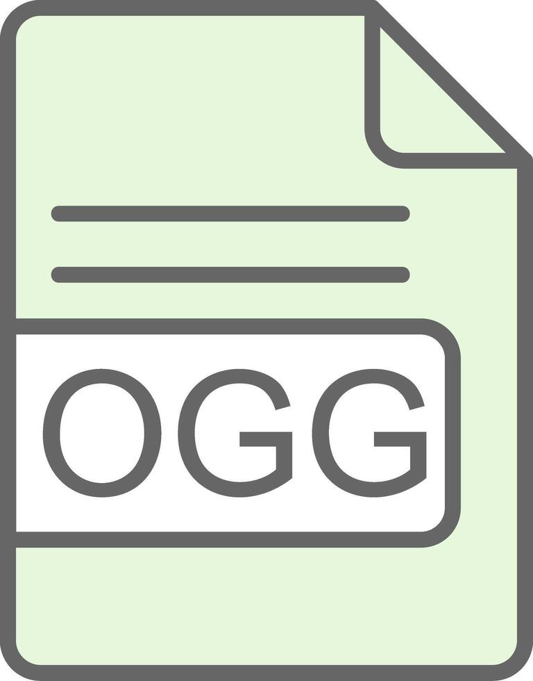 ogg archivo formato relleno icono diseño vector