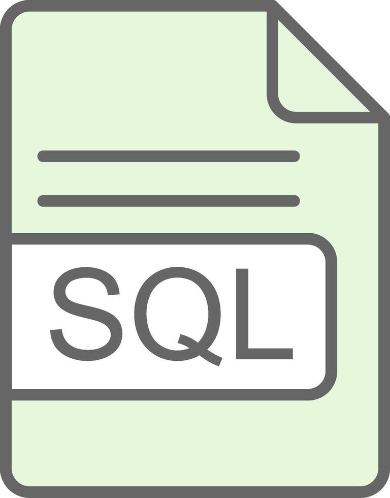 SQL File Format Fillay Icon Design vector