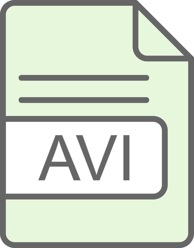 AVI File Format Fillay Icon Design vector