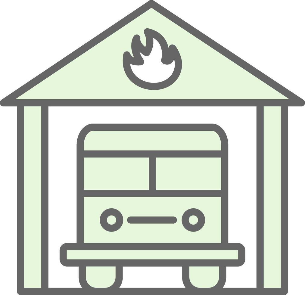 fuego estación relleno icono diseño vector