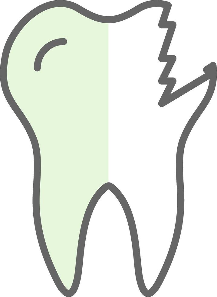 Broken Tooth Fillay Icon Design vector