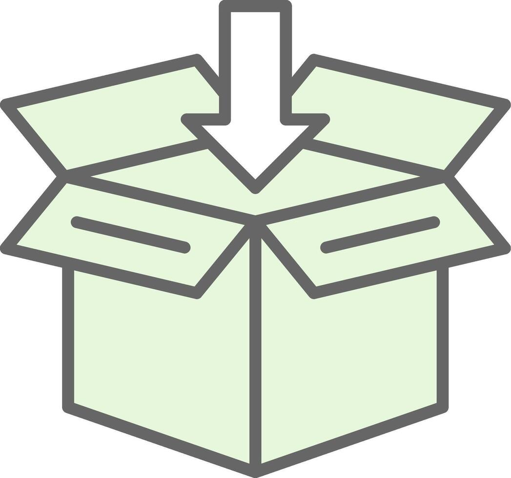 Open Box Fillay Icon Design vector