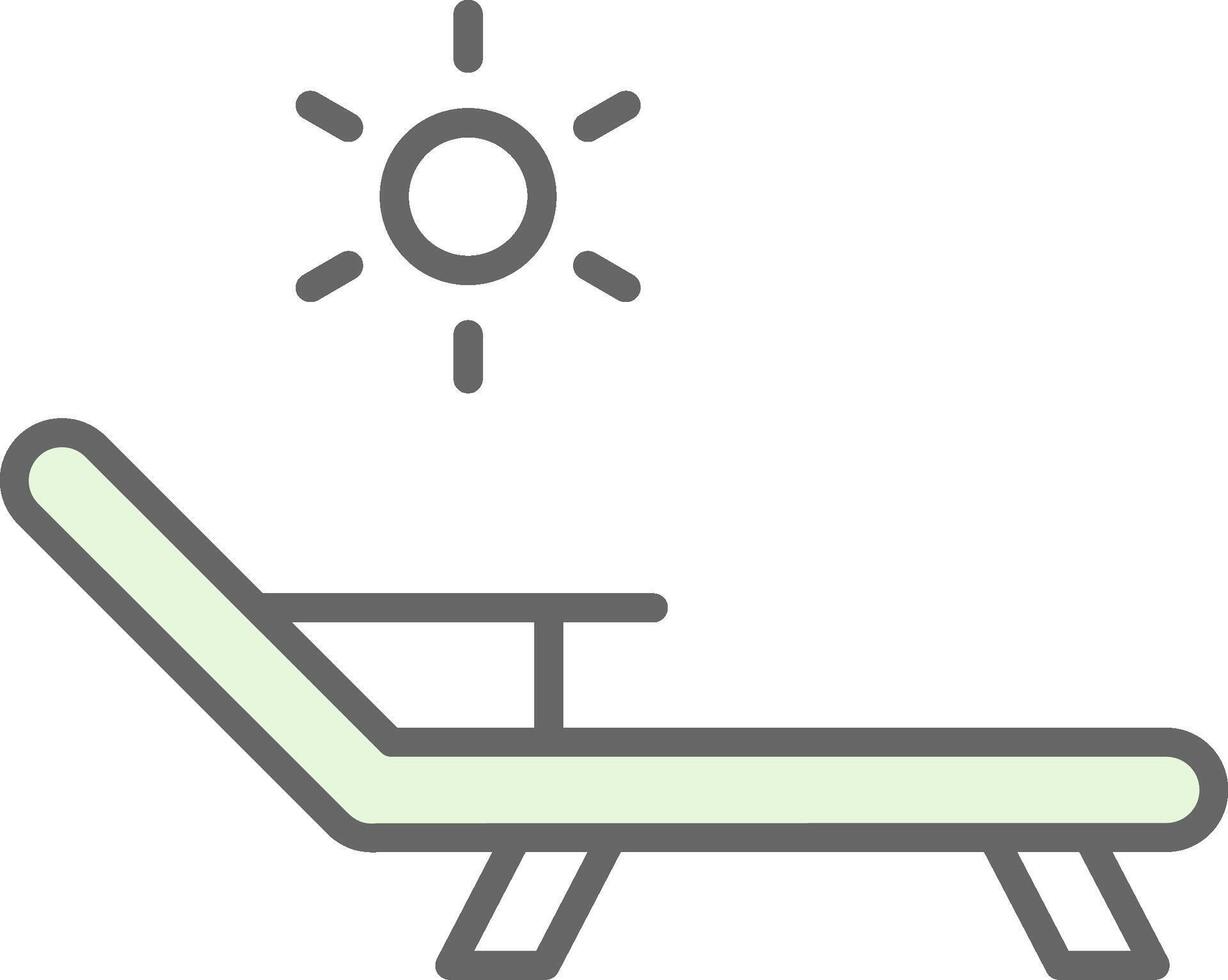 Deck Chair Fillay Icon Design vector