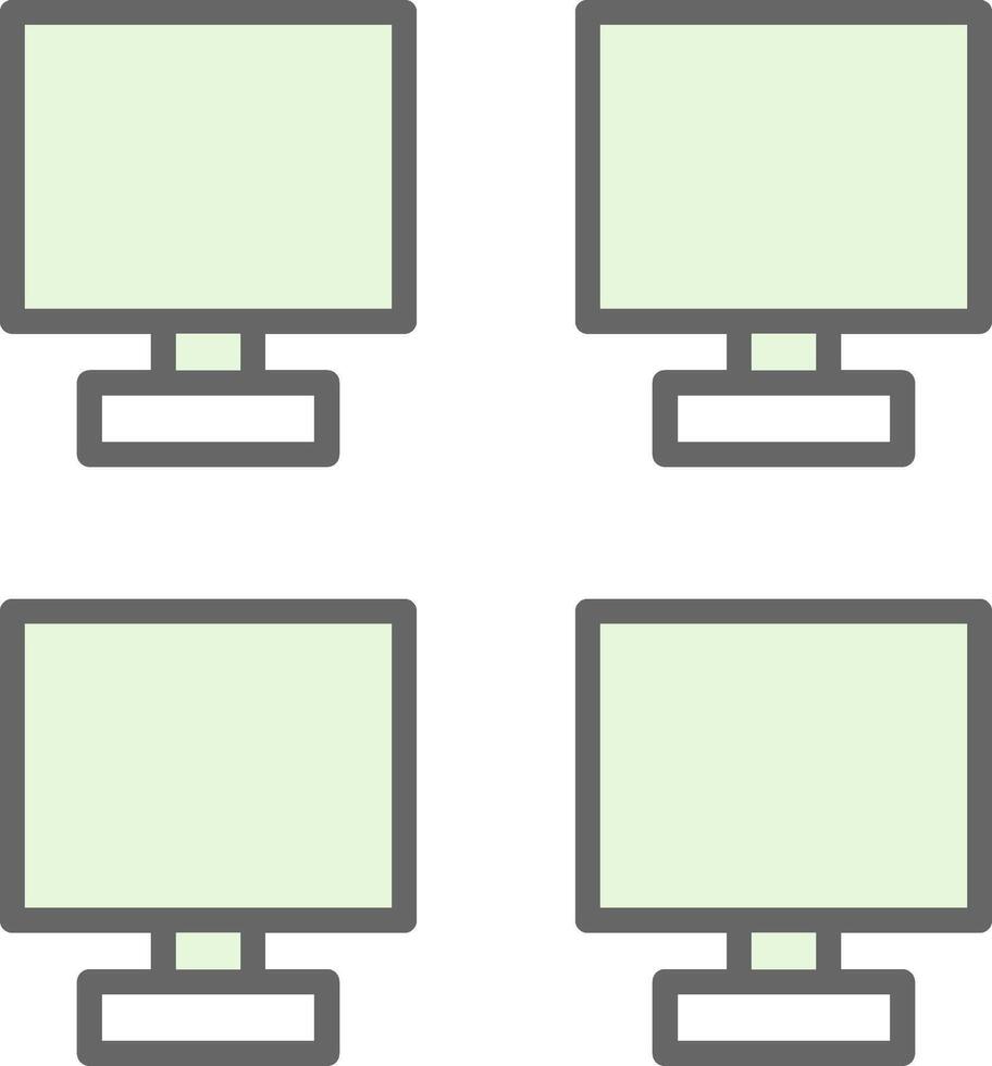 Monitors Fillay Icon Design vector