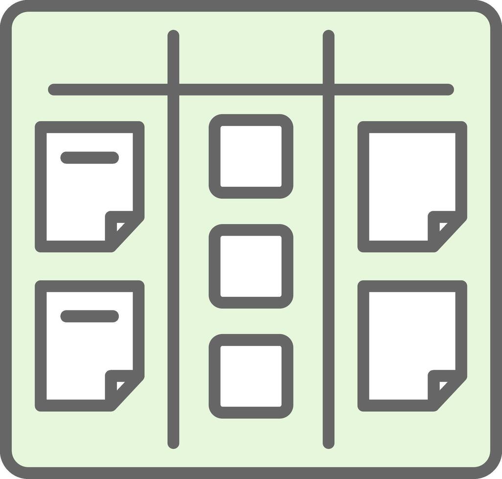 Kanban relleno icono diseño vector