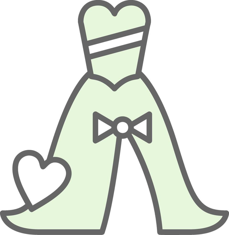 Wedding Dress Fillay Icon Design vector