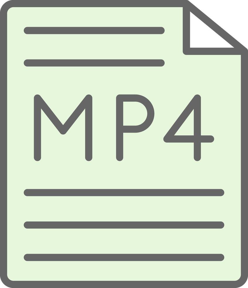 mp4 relleno icono diseño vector