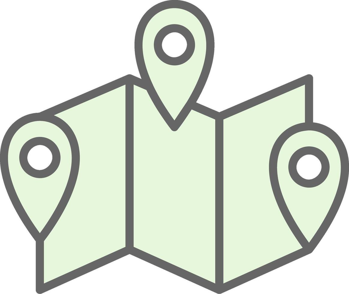 Map Fillay Icon Design vector