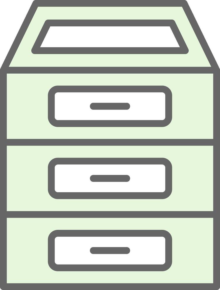 Filing Cabinet Fillay Icon Design vector
