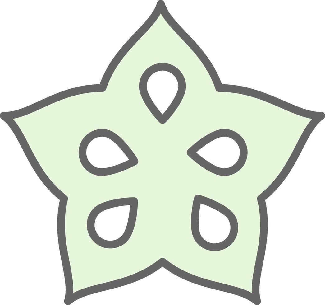 estrella Fruta relleno icono diseño vector