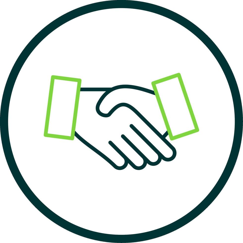 Hand Shake Line Circle Icon Design vector