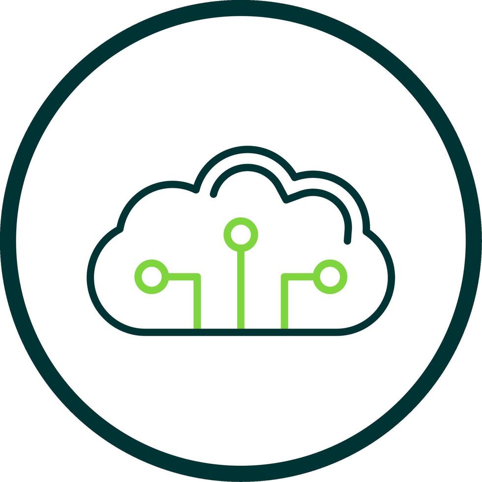 Cloud Circuit Line Circle Icon Design vector