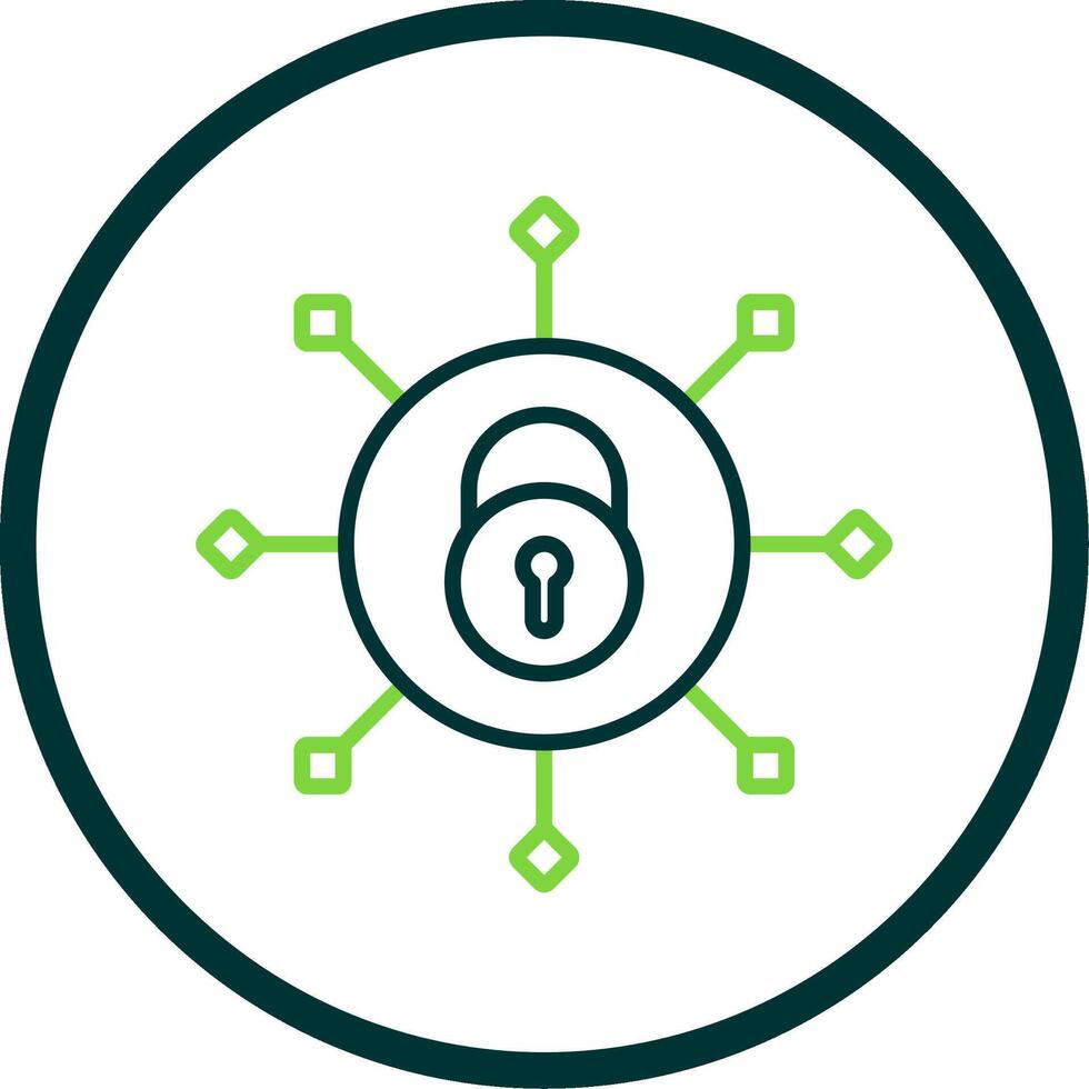 Security Connect Line Circle Icon Design vector