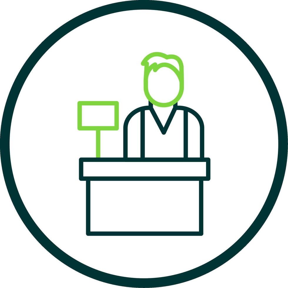 Cashier Line Circle Icon Design vector