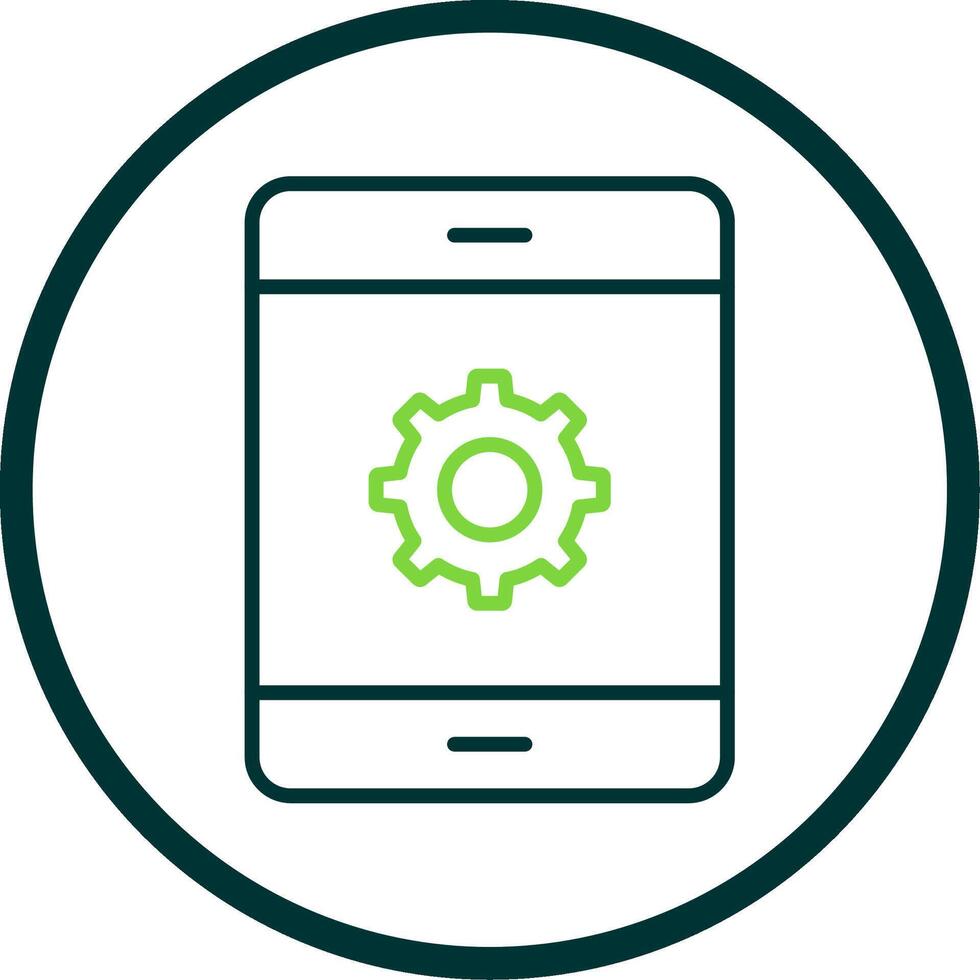 Mobile Phone Line Circle Icon Design vector