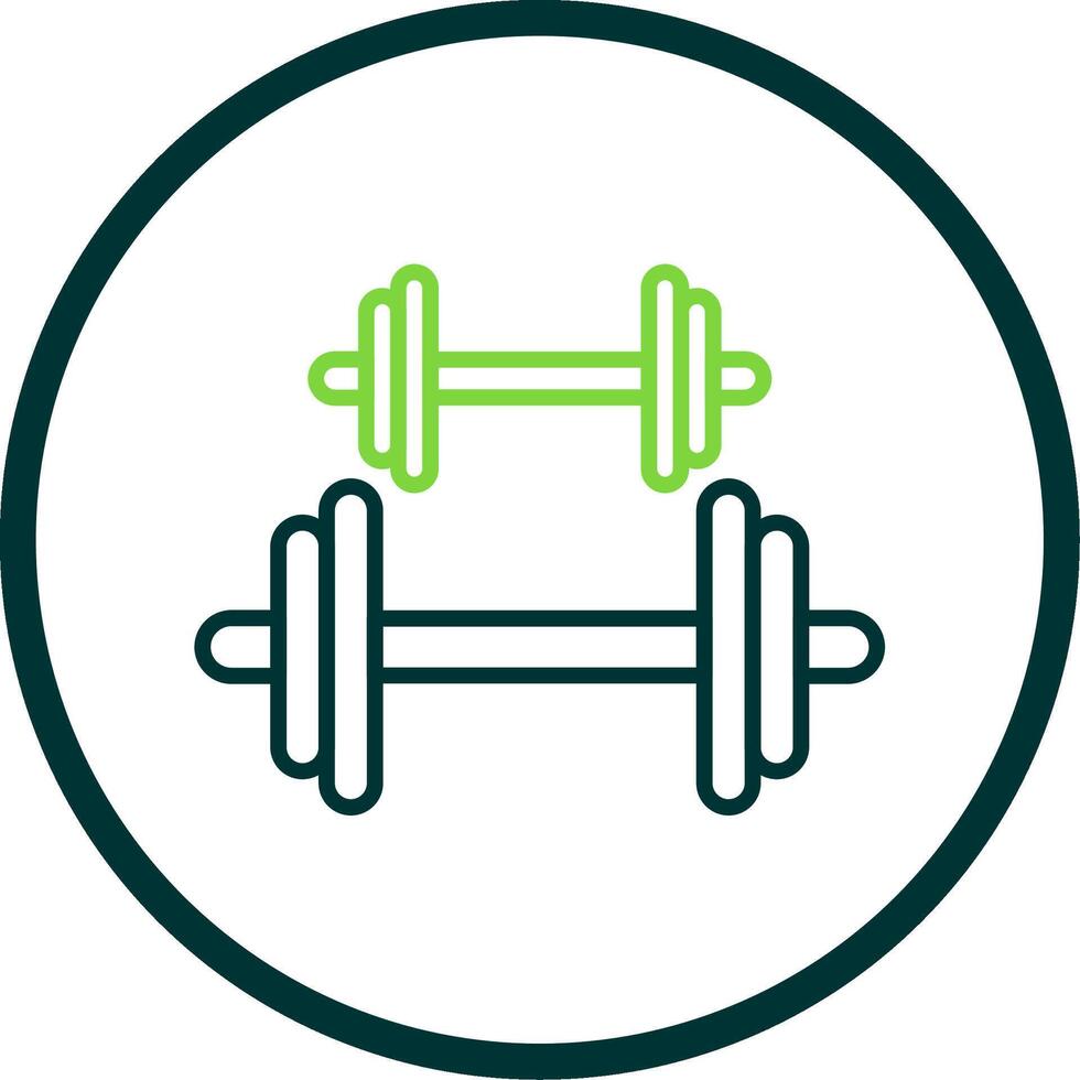 Dumbbell Line Circle Icon Design vector