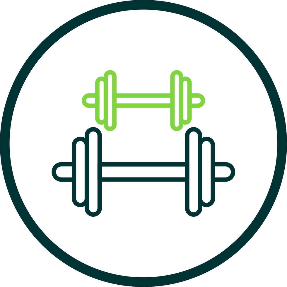 Dumbbell Line Circle Icon Design vector