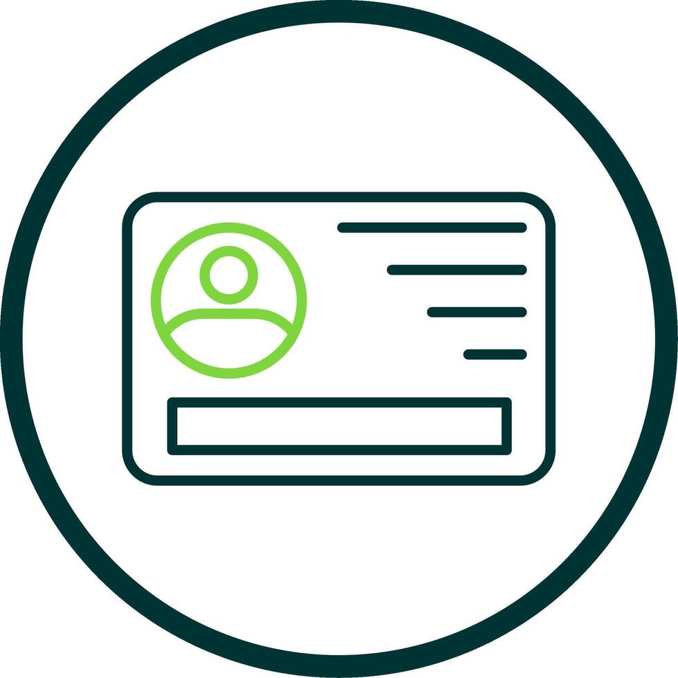 Id Card Line Circle Icon Design vector