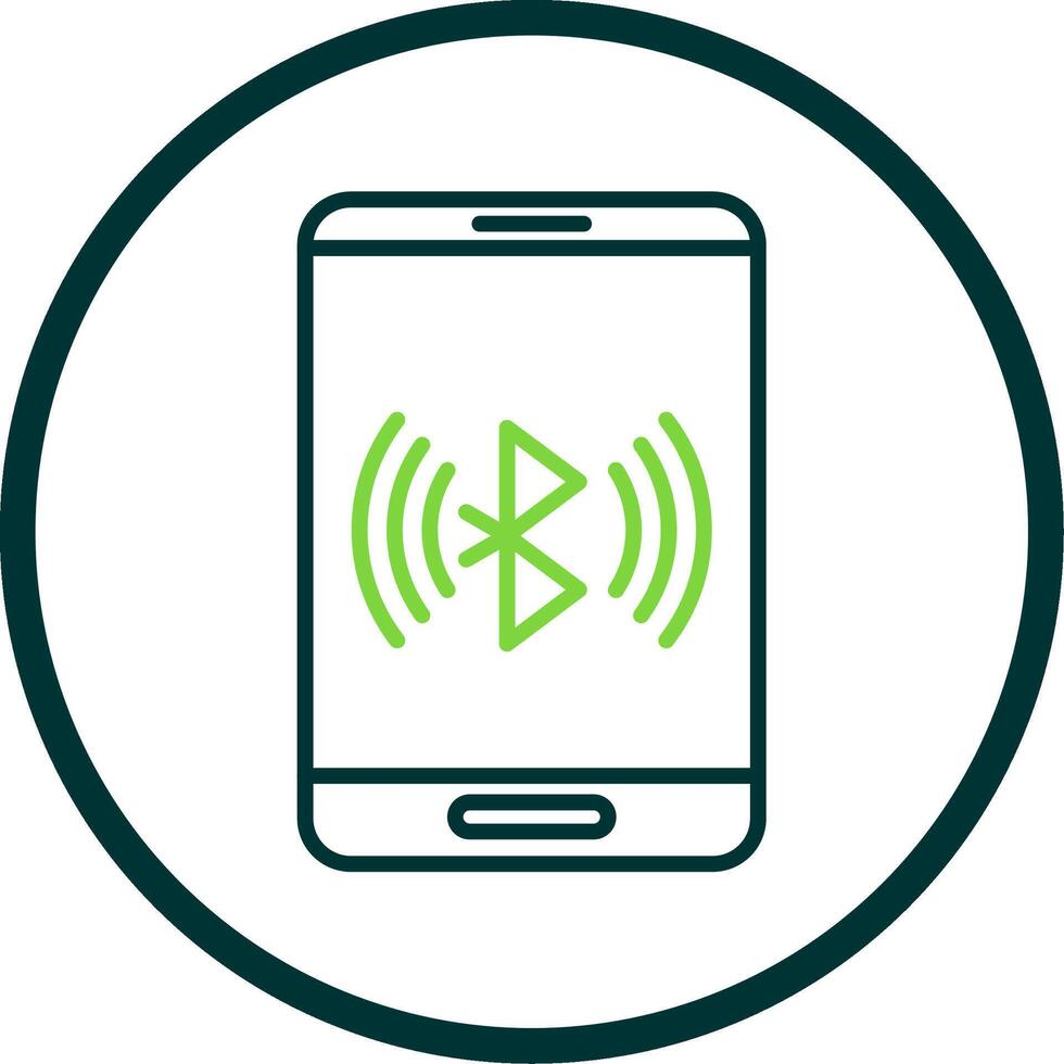 Bluetooth Line Circle Icon Design vector
