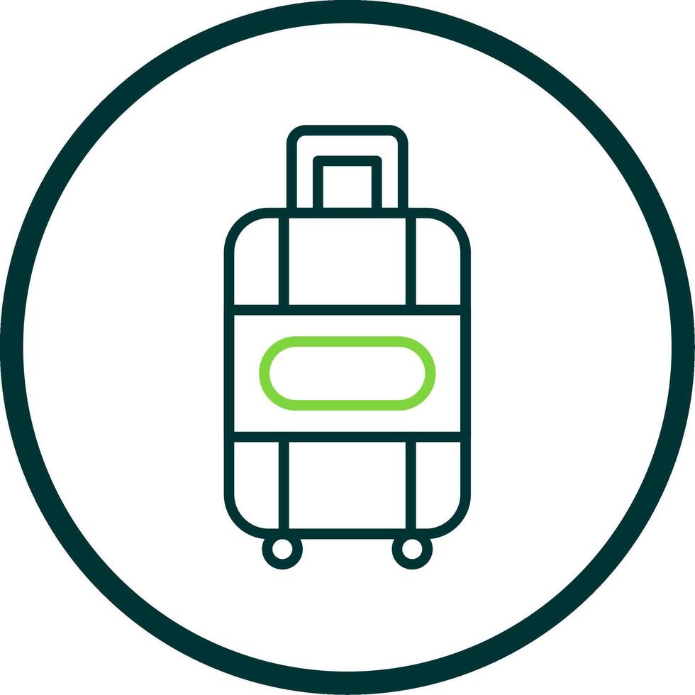 Suitcase Line Circle Icon Design vector