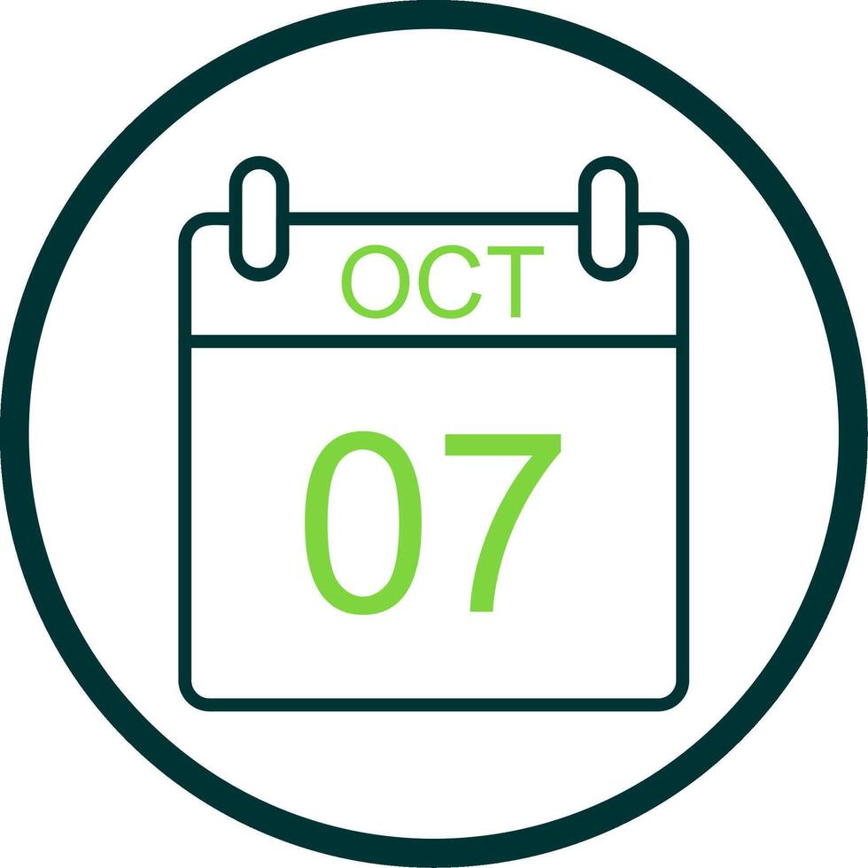 October Line Circle Icon Design vector