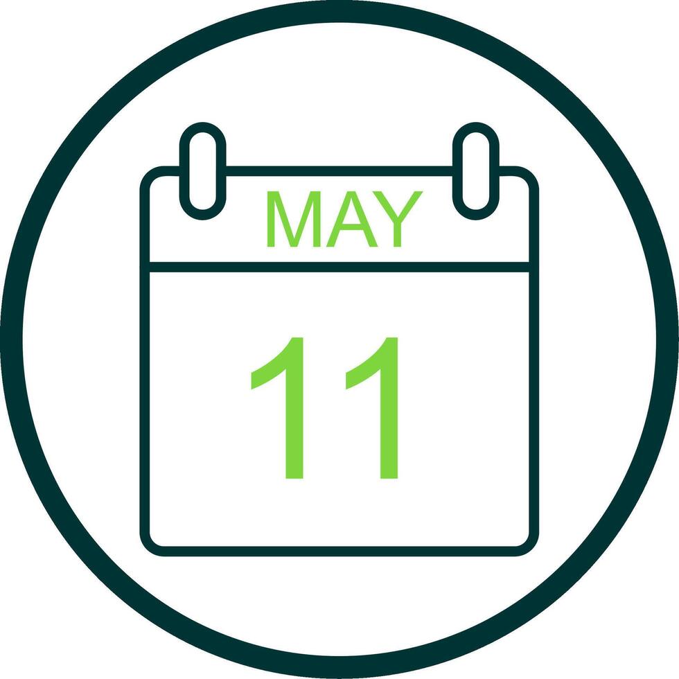 May Line Circle Icon Design vector
