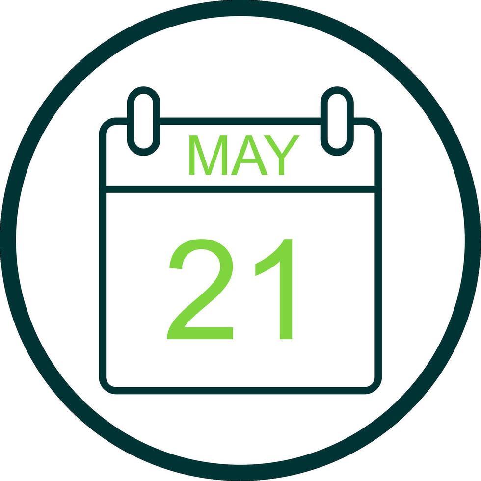 May Line Circle Icon Design vector