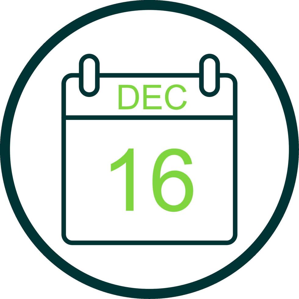 December Line Circle Icon Design vector