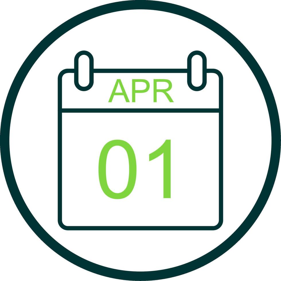 April Line Circle Icon Design vector