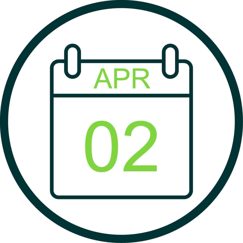 April Line Circle Icon Design vector