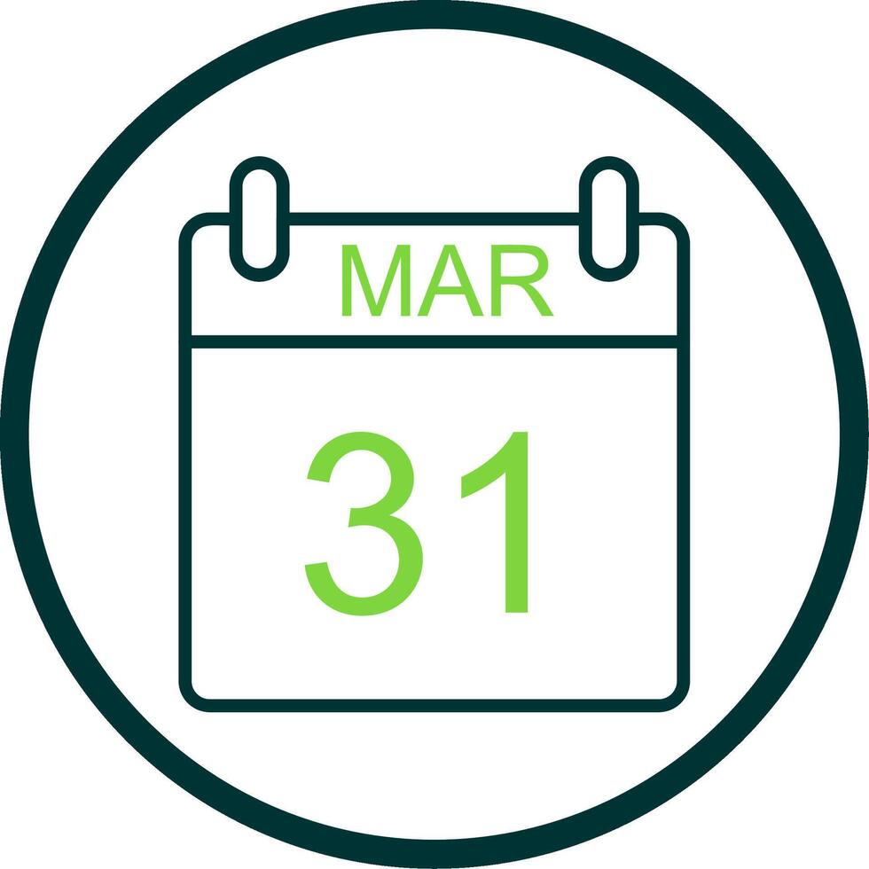 March Line Circle Icon Design vector