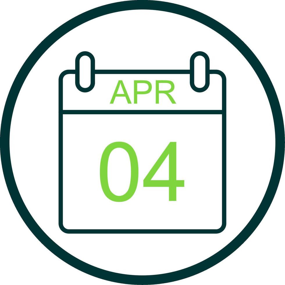 April Line Circle Icon Design vector