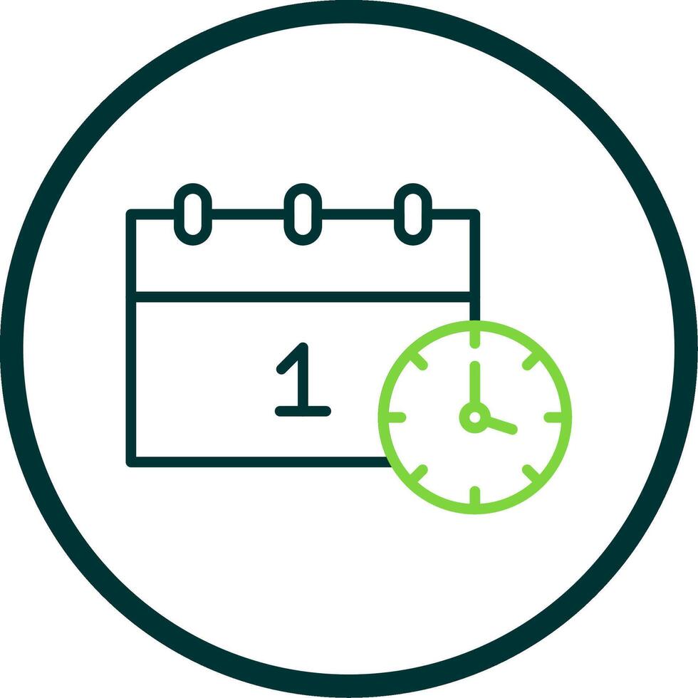 New Year Line Circle Icon Design vector