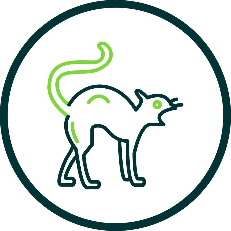 Black Cat Line Circle Icon Design vector